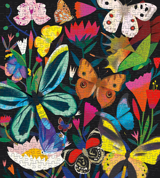 Puzzle 500pcs que brilla en la oscuridad, mariposas - Mudpuppy