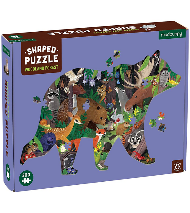 Puzzle 300pcs con forma, bosque - Mudpuppy