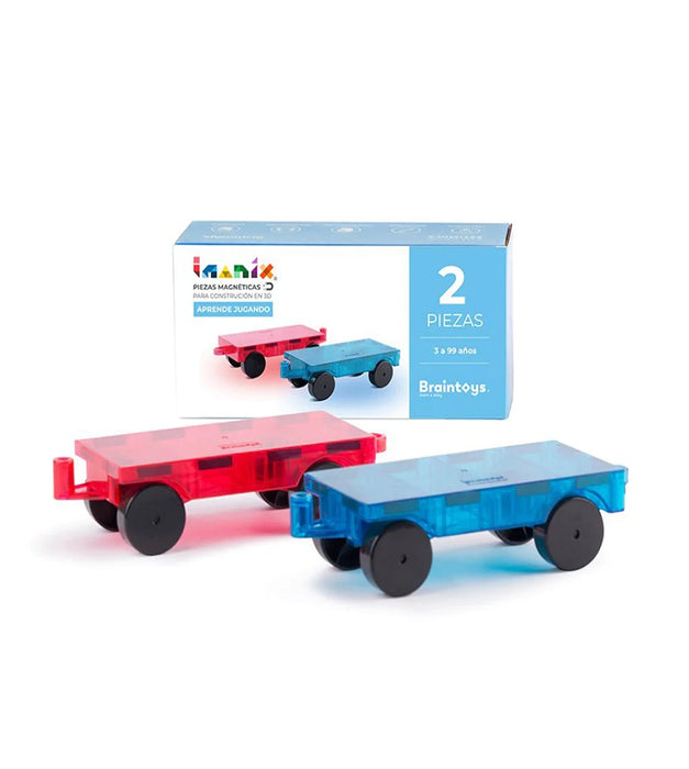 Imanix 2 carros magnéticos , 12 piezas - Brain Toys