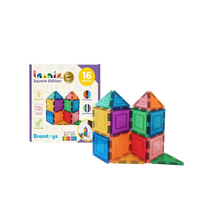Imanix Square Edition, 16 piezas - Brain Toys