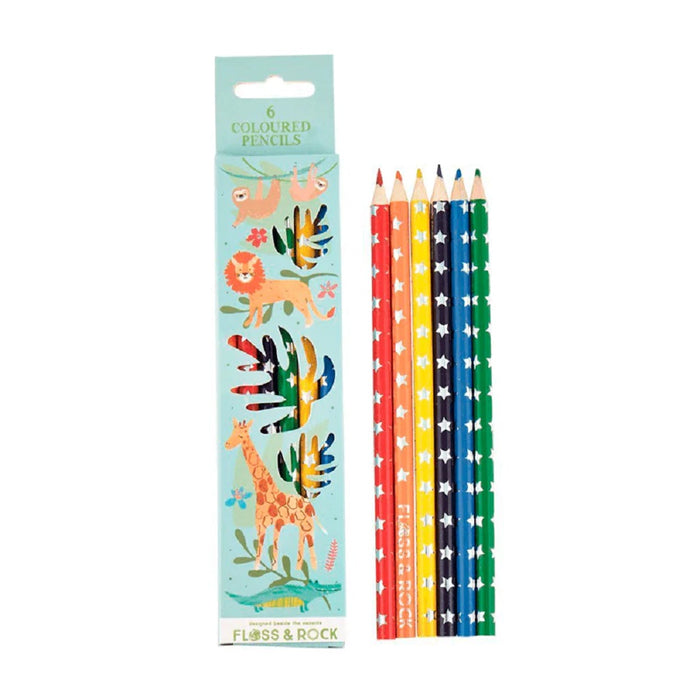 Pack de 6 lápices de colores La Jungla - Floss & Rock