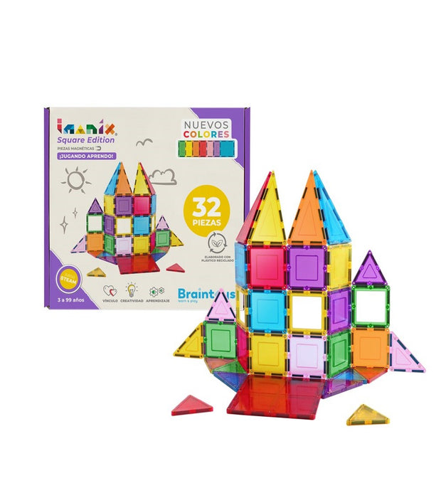 Imanix Square Edition, 32 piezas - Brain Toys