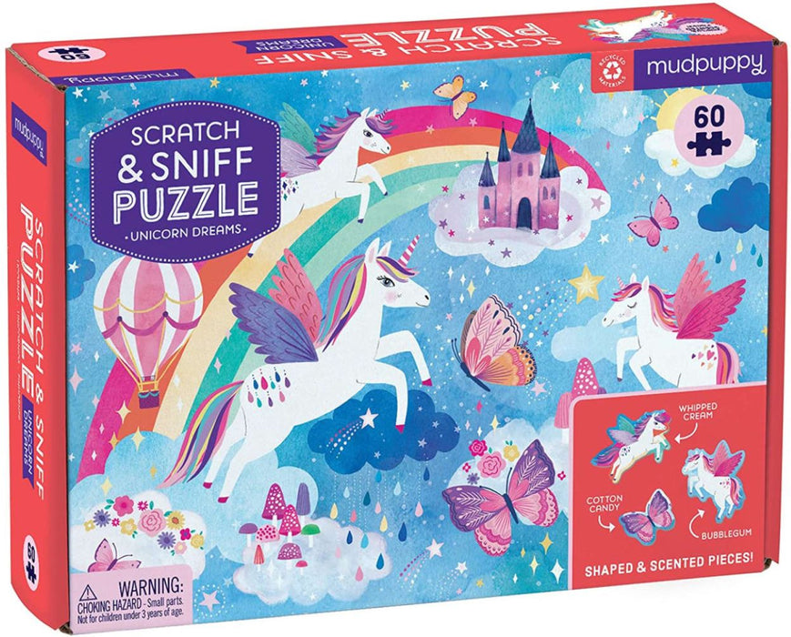 Puzzle 60pcs rascar y oler, sueños de unicornio - Mudpuppy