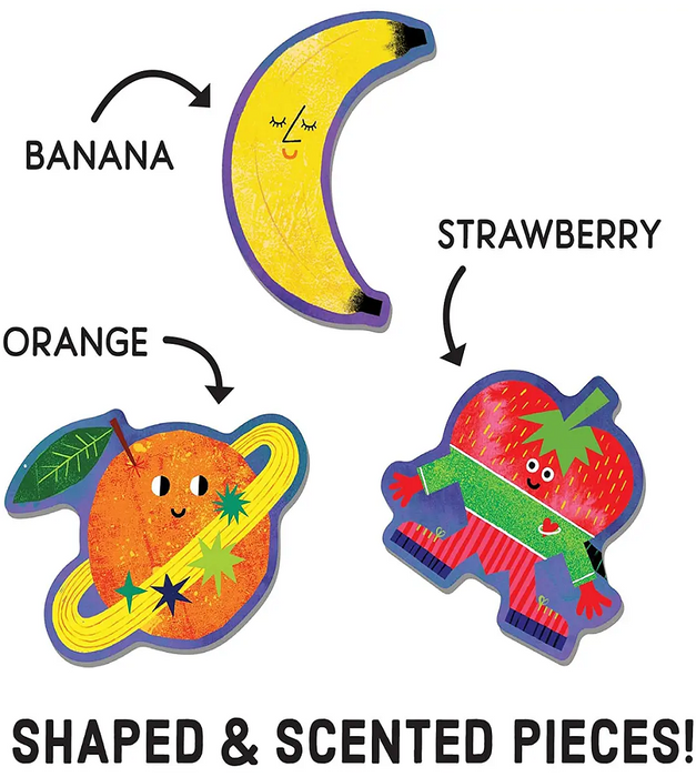 Puzzle 60pcs rascar y oler, frutas cósmicas - Mudpuppy
