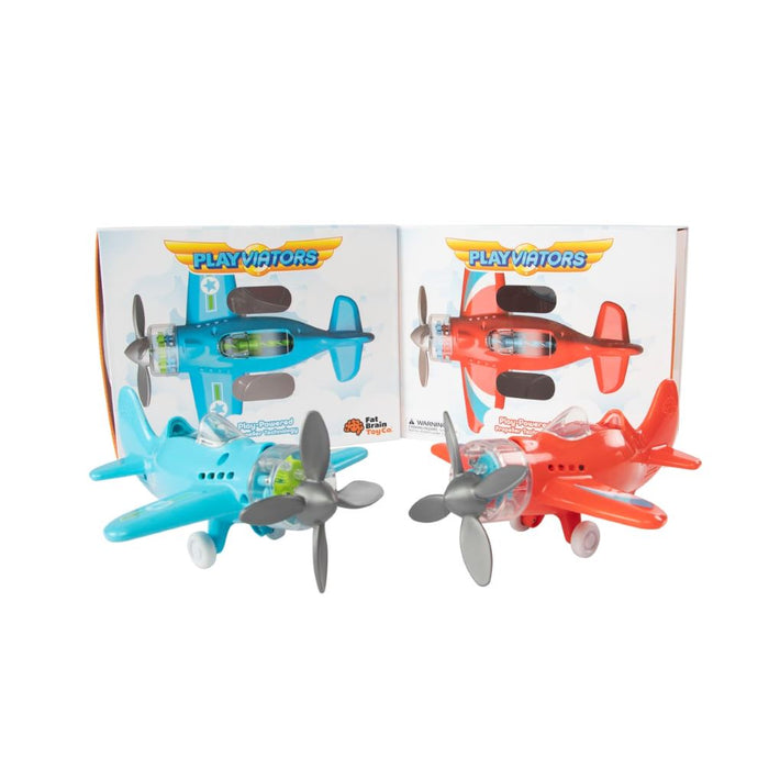Playviator, avión a hélice que gira, color azul - FatBrain Toys