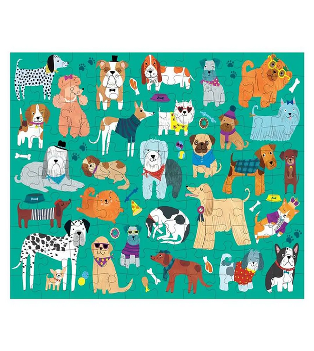 Puzzle 100pcs doble, perros y gatos - Mudpuppy